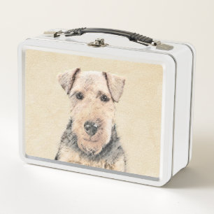 Walisische Terrier-Malerei - Niedliche Original Hu Metall Brotdose