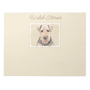 Walisische Terrier-Malerei - Niedliche Original Hu Notizblock