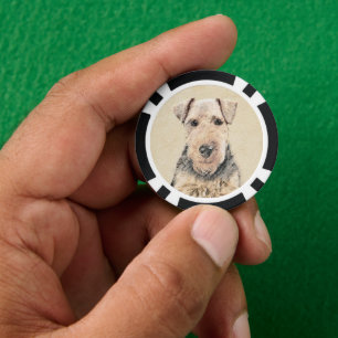 Walisische Terrier-Malerei - Niedliche Original Hu Pokerchips