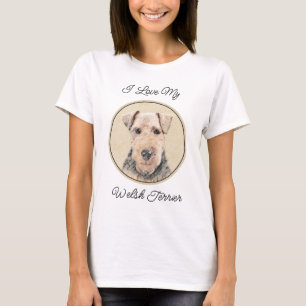 Walisische Terrier-Malerei - Niedliche Original Hu T-Shirt