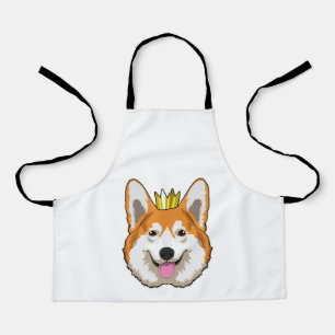 Walisischer Corgi mit Krone Schürze