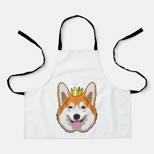 Walisischer Corgi mit Krone Schürze (Vorderseite)