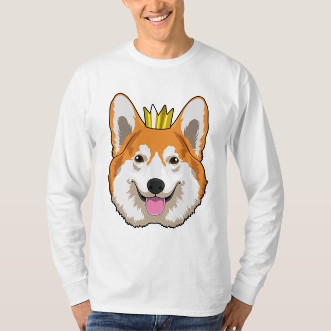 Walisischer Corgi mit Krone T-Shirt (Vorderseite)