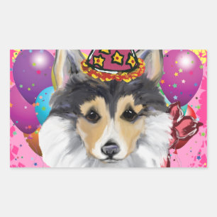 WALISISCHER CORGI RECHTECKIGER AUFKLEBER