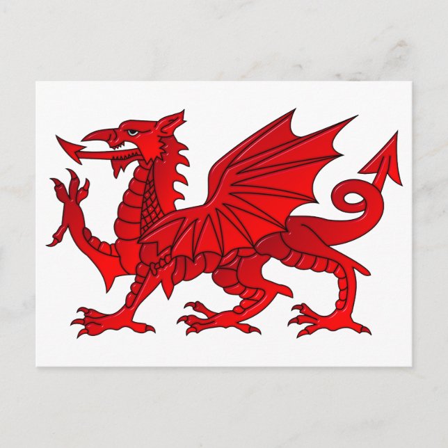 Walisischer Drache mit Kegeleffekt Postkarte (Vorderseite)