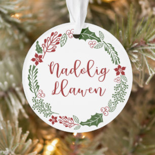 Walisischer froher Weihnachtsmann, Nadolig Llawen Ornament