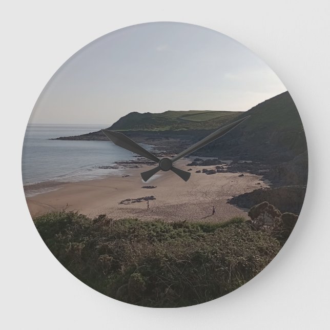 Walisischer Strand 2023 Große Wanduhr (Vorderseite)