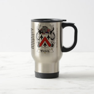 Walisisches Familien-Wappen auf einer Reise-Tasse Reisebecher