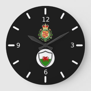 walisisches Flaggenemblem Große Wanduhr