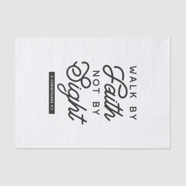 "Walk by Faith" Bible Verse Typografie Design Seidenpapier (Vorderseite)
