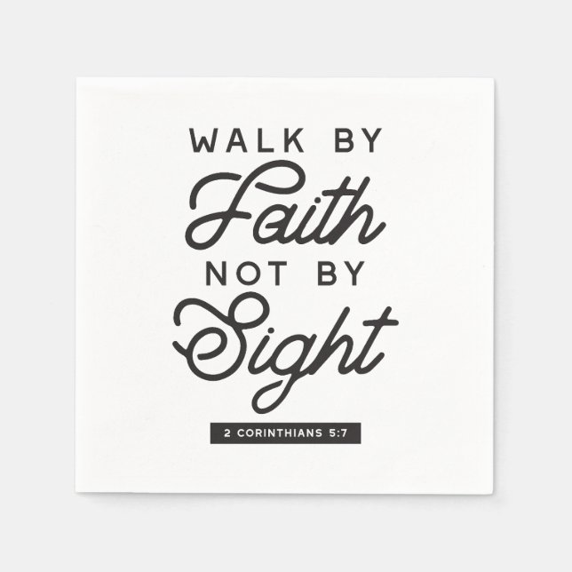 "Walk by Faith" Bible Verse Typografie Design Serviette (Vorderseite)
