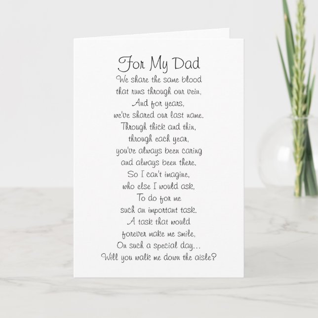 "Walk Down the Aisle" Card Karte (Vorderseite)