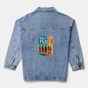 Walk For Peace – Regenmönch-Marsch-Splash-Art Jeansjacke