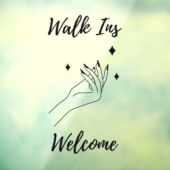 Walk Ins Welcome Nail Salon Black Fensteraufkleber (Blatt 3)