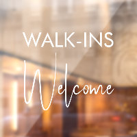 Walk-ins Willkommen Moderner Weißer Text Haar Nage