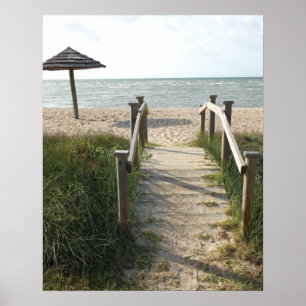Walk on The Beach Print Poster