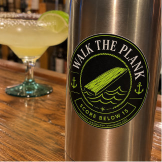 Walk the Plank Margarita Daneben Lustiges Segelpaa Runder Aufkleber