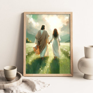 Walk With Me Jesus _ Christian Wall Art _ Jesus Wa Poster