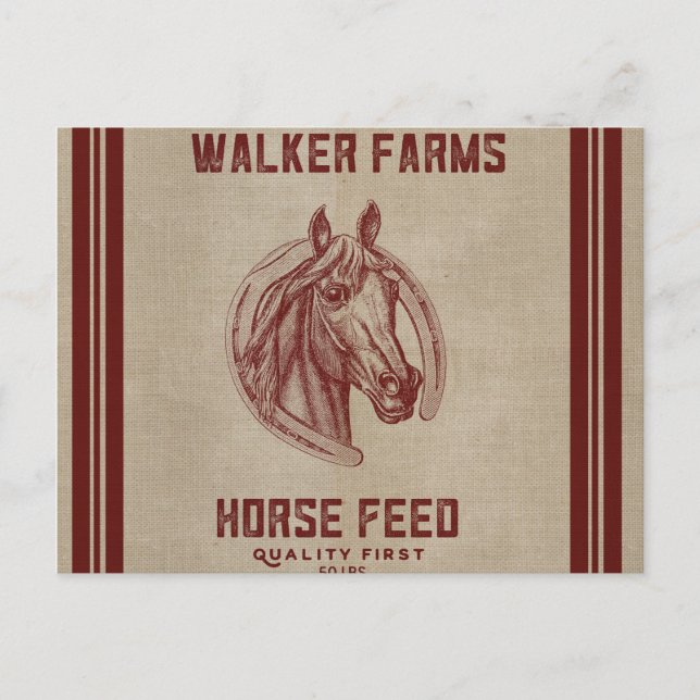 Walker Farms Pferdefutter-Sack Postkarte (Vorderseite)