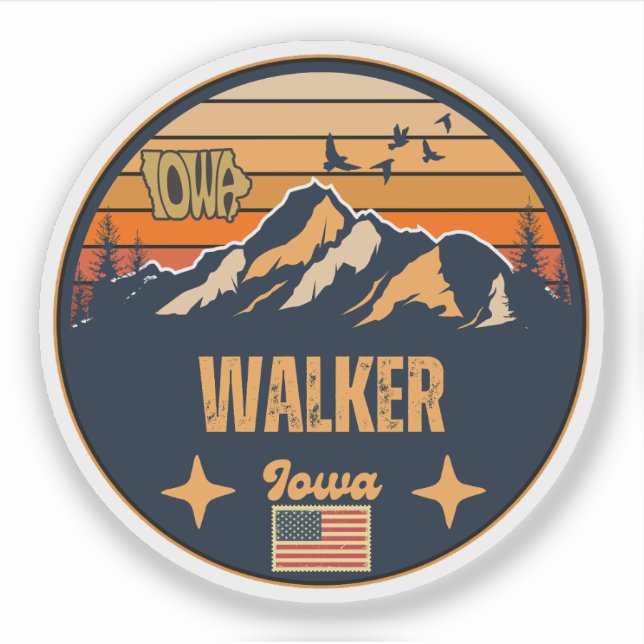Walker, Iowa Aufkleber (Vorderseite)