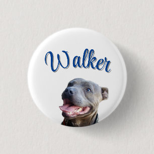 Walker Name mit Staffy Bull Terrier,  Button