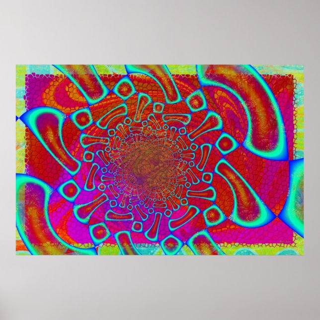 Walkin' On Sun Shine Psychedelic 3D Poster (Vorne)