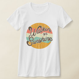Walkin über Sunshine Retro T-Shirt