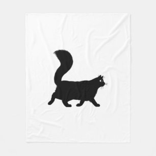 Walking Black Cat   Coole Kitty mit Fluffy Schwanz Fleecedecke