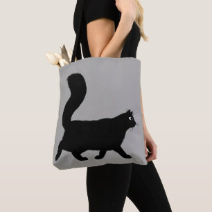 Walking Black Kitty Cat   Funky Feline Fashion Tasche