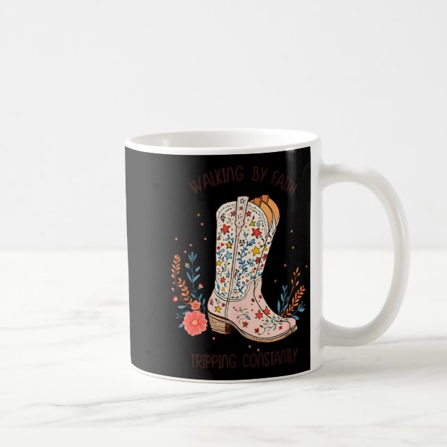 Walking By Faith Tripng Constantly Christian Weste Kaffeetasse (Rechts)