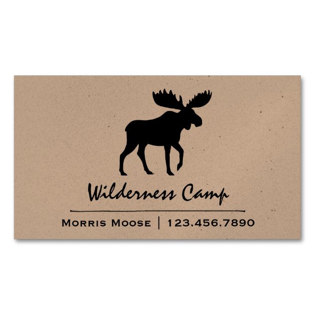 Walking Elche Silhouette | Wildtiere Magnetische Visitenkarte (Vorderseite)