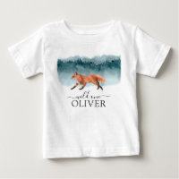 Walking Fox Wild One Birthday Baby T - Shirt