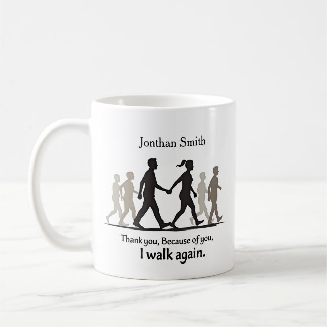Walking Graphic Thank You Physical Therapist Gift Kaffeetasse (Links)