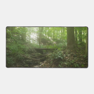Walking im Wald - Bach mit Brücke Schreibtischunterlage