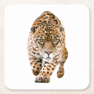 Walking Jaguar Eyes Rechteckiger Pappuntersetzer