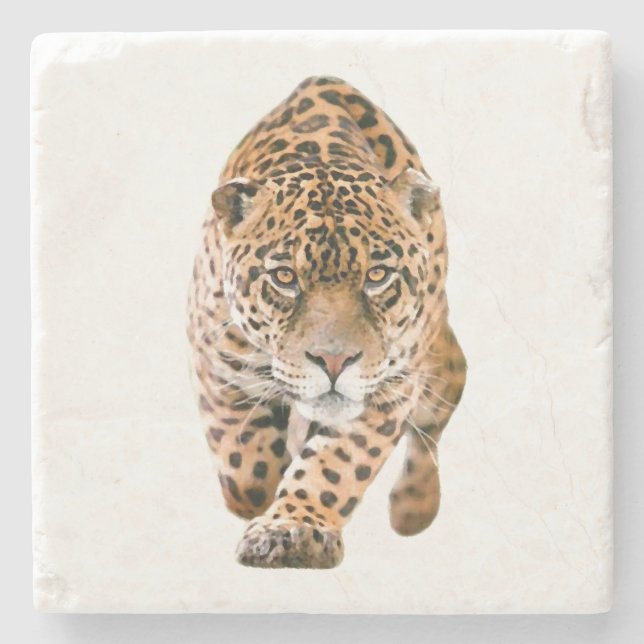 Walking Jaguar Eyes Steinuntersetzer (Vorderseite)