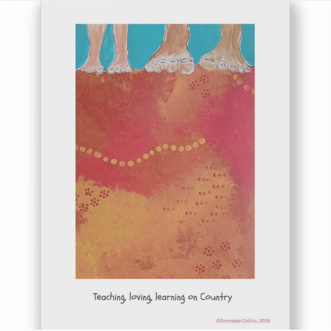 Walking on Country Aboriginal print sticker (Vorderseite)