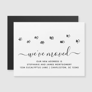 Walking Paw Prints Moving New Address Magnet