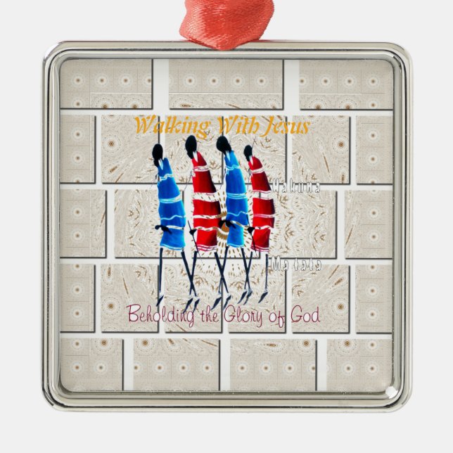 Walking With Jesus Hakuna Matata Inspired Beautifu Silbernes Ornament (Vorne)