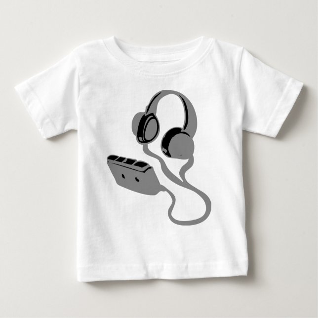 WALKMAN-UND KOPF-TELEFONE BABY T-SHIRT (Vorderseite)