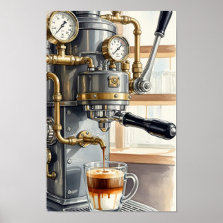 Wall art. Morning mood coffee Poster