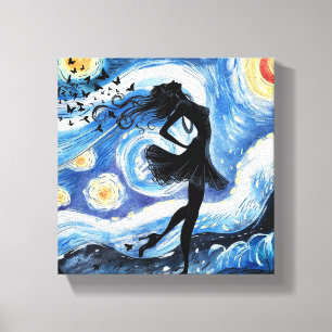 Wall Art Ölgemälde Digitaldruck, einsame Frau Leinwanddruck