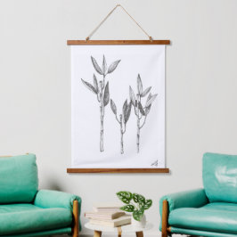 Wall Art, Original Kunstdrucke zeichnend Bambus Wandteppich Mit Holzrahmen