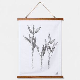Wall Art, Original Kunstdrucke zeichnend Bambus Wandteppich Mit Holzrahmen