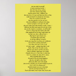 Wall Art Poem to Encourage Self-Worth Poster