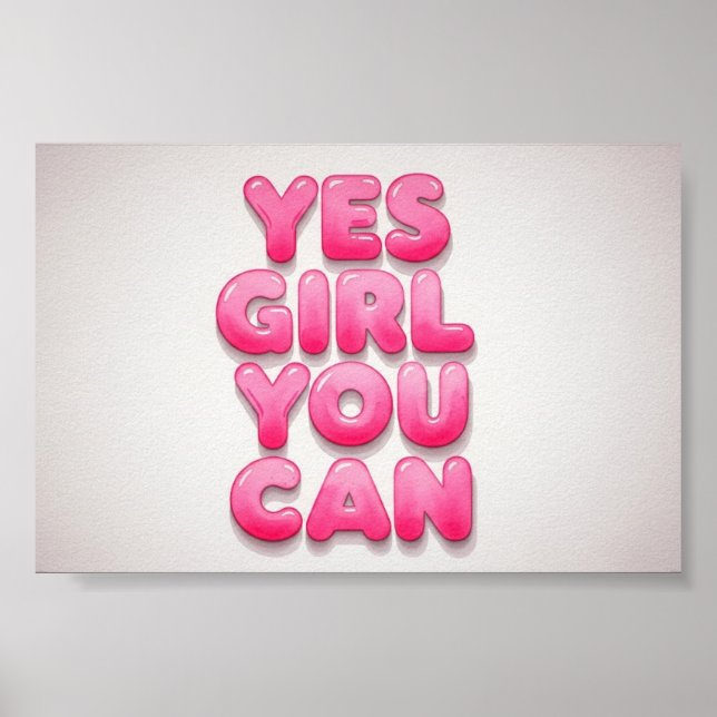 Wall Art Yes You Can Girl Poster (Vorne)