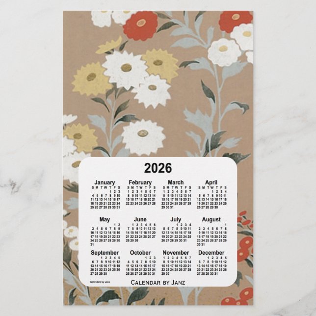 Wall Blume Paper Calendar von Janz 2026 Briefpapier (Vorderseite)