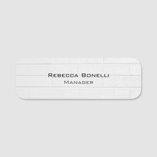Wall Brick Einzigartig Modernes Minimalistisch Namensschild (Vorderseite)