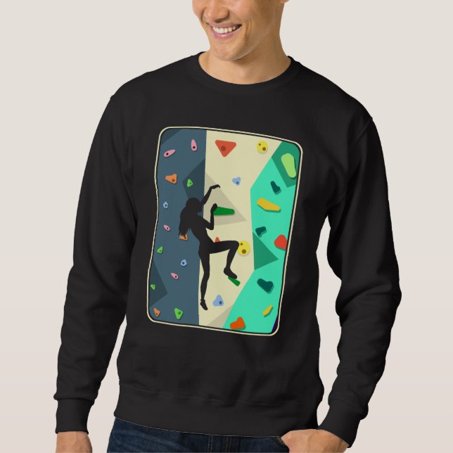 Wall Climbing Mädchen Indoor Bouldering Frau Sweatshirt (Vorderseite)