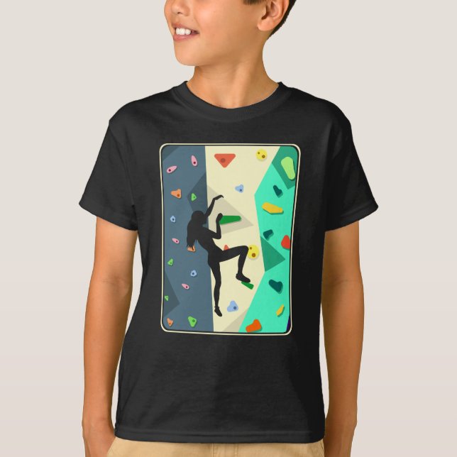 Wall Climbing Mädchen Indoor Bouldering Frau T-Shirt (Vorderseite)